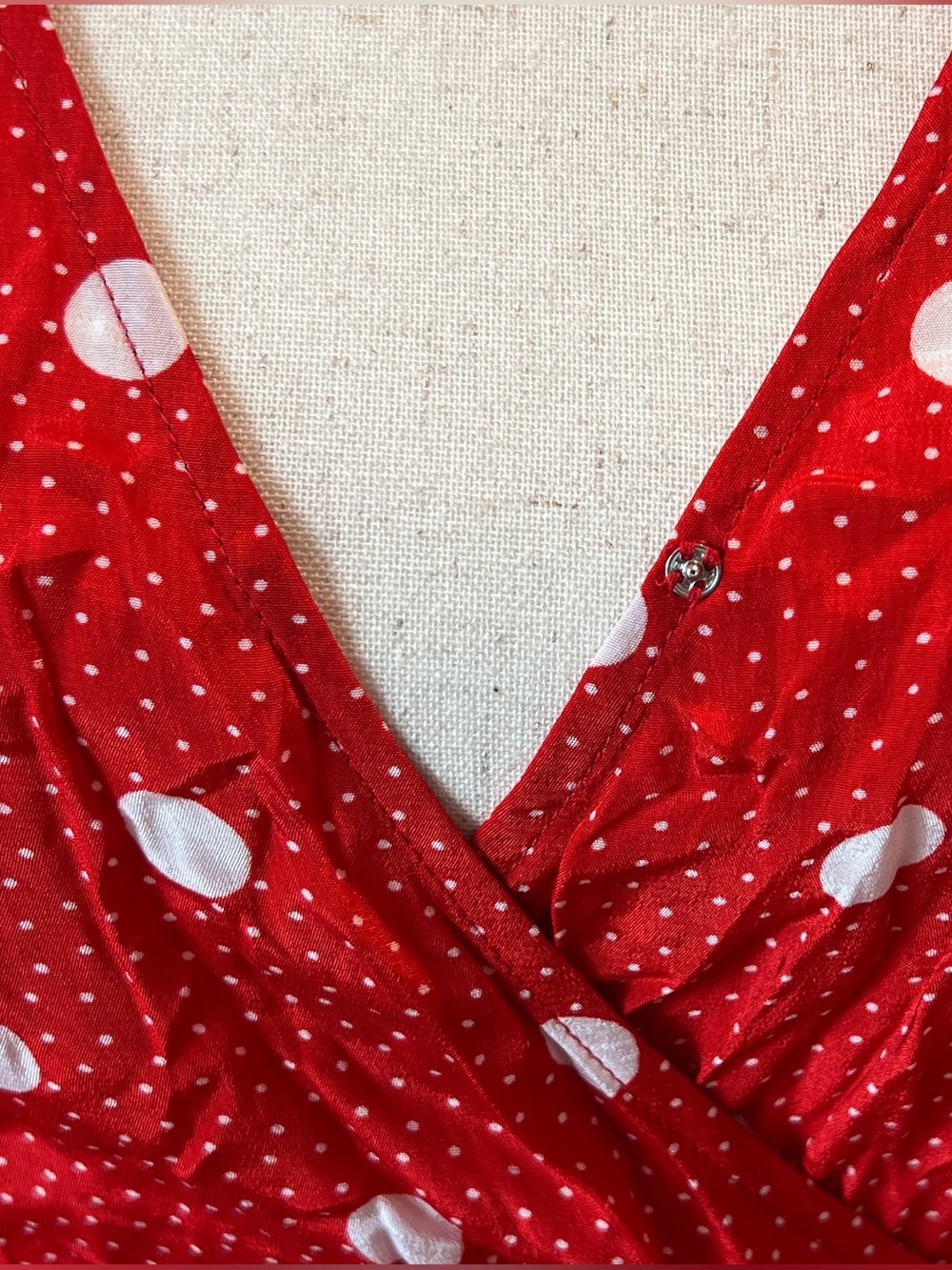 The Kooples Red and White Polka Dot Long Sleeve Blouse. Size 8 (French 3). NWT - Picture 5 of 11